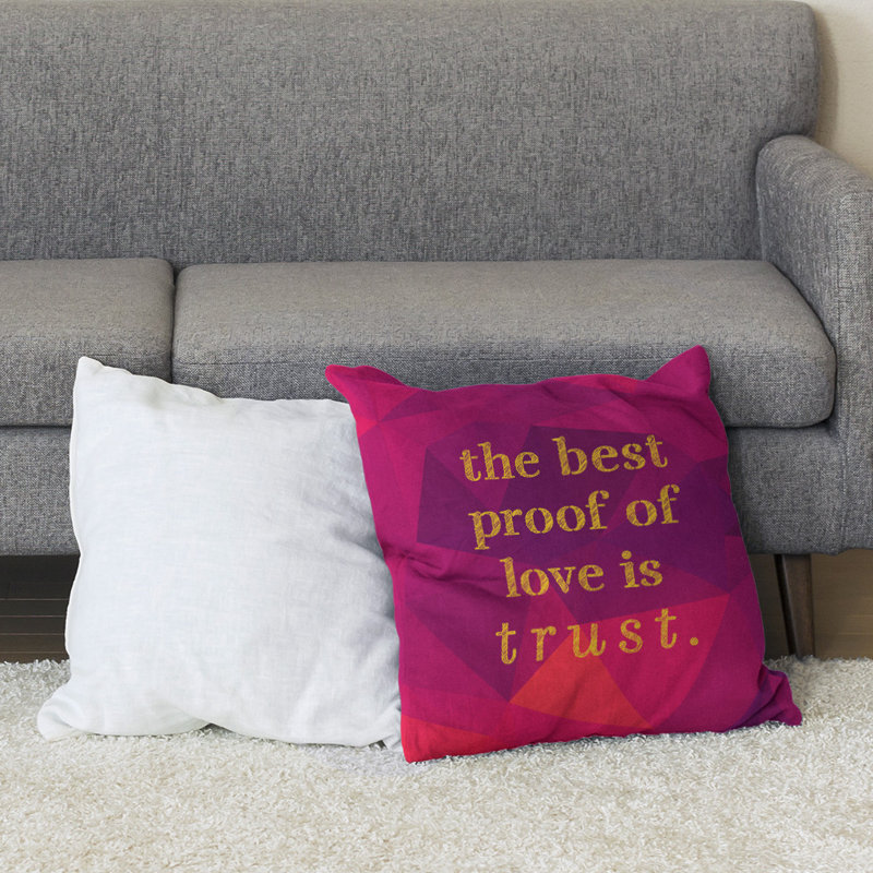 Coussin de sol pierres précieuses Love & Trust, H 36 po x l 36 po, Rubellite / or