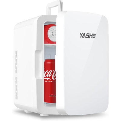 YASHE Mini Fridge, 10 Liter/12 Cans Skincare Fridge for Bedroom, 110V AC/ 12V DC Thermoelectric Cooler and Warmer Small Refrigerators for Drink, Offic on Fridge.com