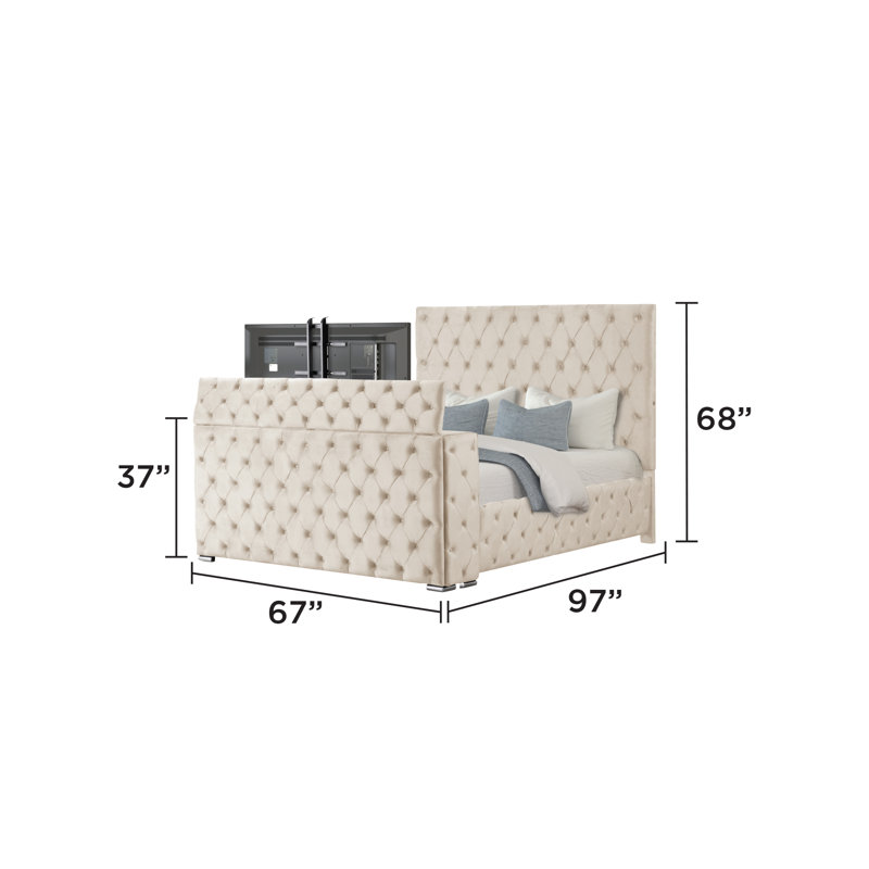 Mikilah 4Pc Bedroom Set, Beige, Queen