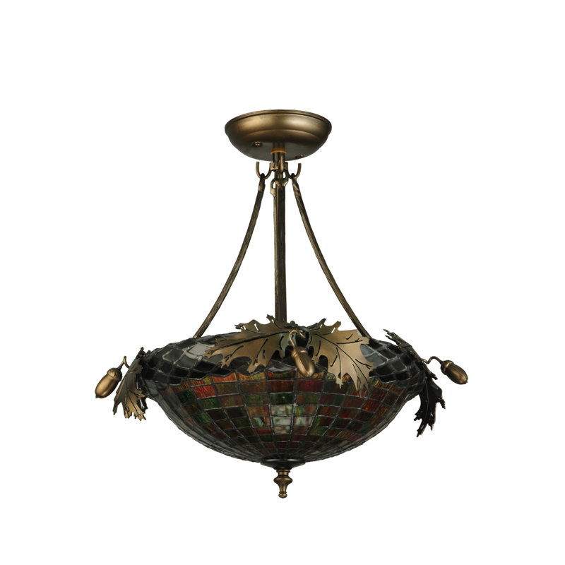 Greenbriar Oak 3 - Light Semi Flush Mount