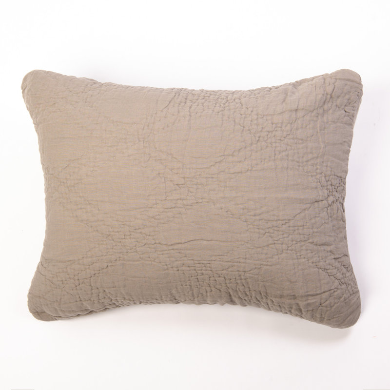 Taie décorative en lin gris cendré Barlona, Standard