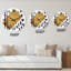 Horloge murale abstraite à motif géométrique abstrait brun et noir-1014785778