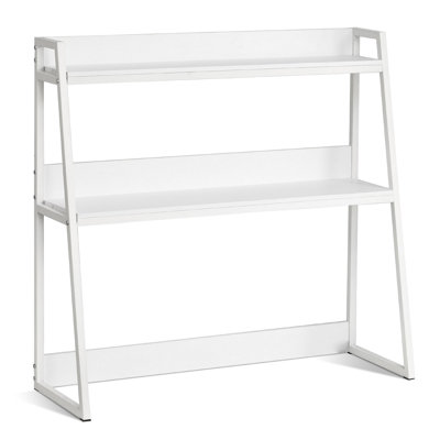 Desktop Bookshelf, 2-Tier Desktop Storage Organizer, 37.4" x 12.6" x 35.4" Office Desk Storage Rack Display Shelf, Desktop Bookshelf Hutch with Anti-Slip Feet Pads for Office, Home & Dorm