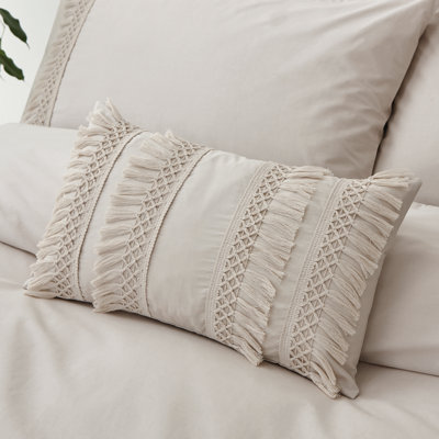 Izmir Cotton Tassel Cushion and Cushion Cover