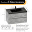 Meuble-lavabo mural moderne avec cuve en quartz noir-129599557