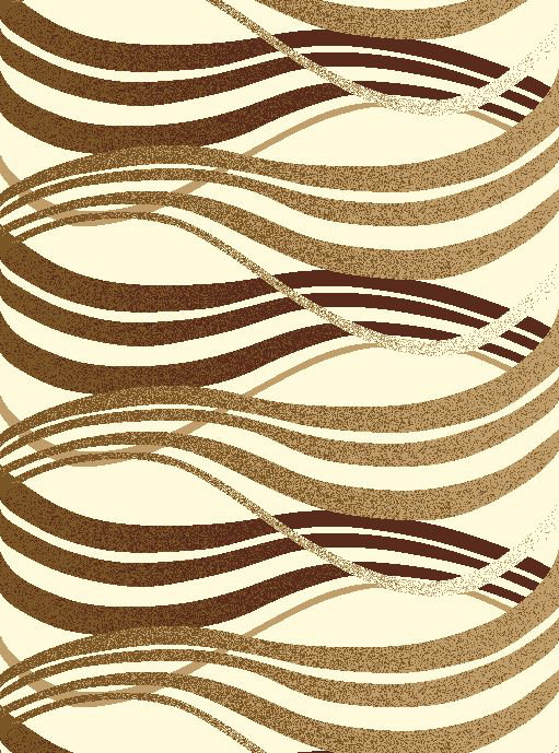 Tapis crème/brun tissé à la machine Hiltz, 5 pi x 8 pi