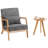Mid-Century Modern Accent Chair with Durable Rubberwood-120886795-120886794