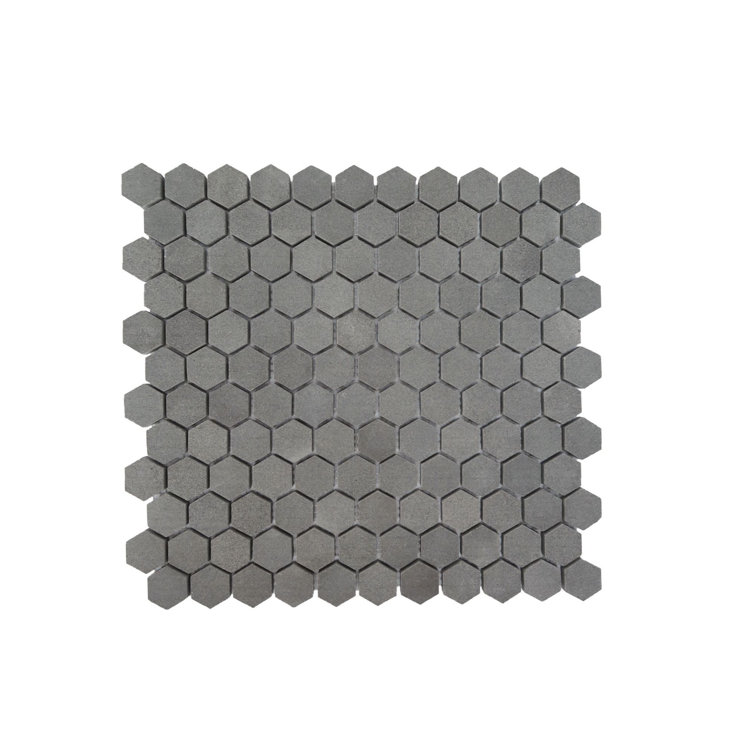 Dark Grey Basalt 1" Hexagon Mosaic