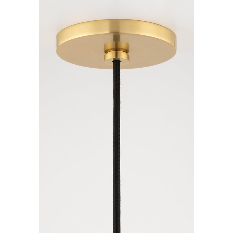 Luminaire suspendu conique 1 lumière Peonie Flitwick, Laiton vieilli, H 10,5 po x l 9 po x P 9 po