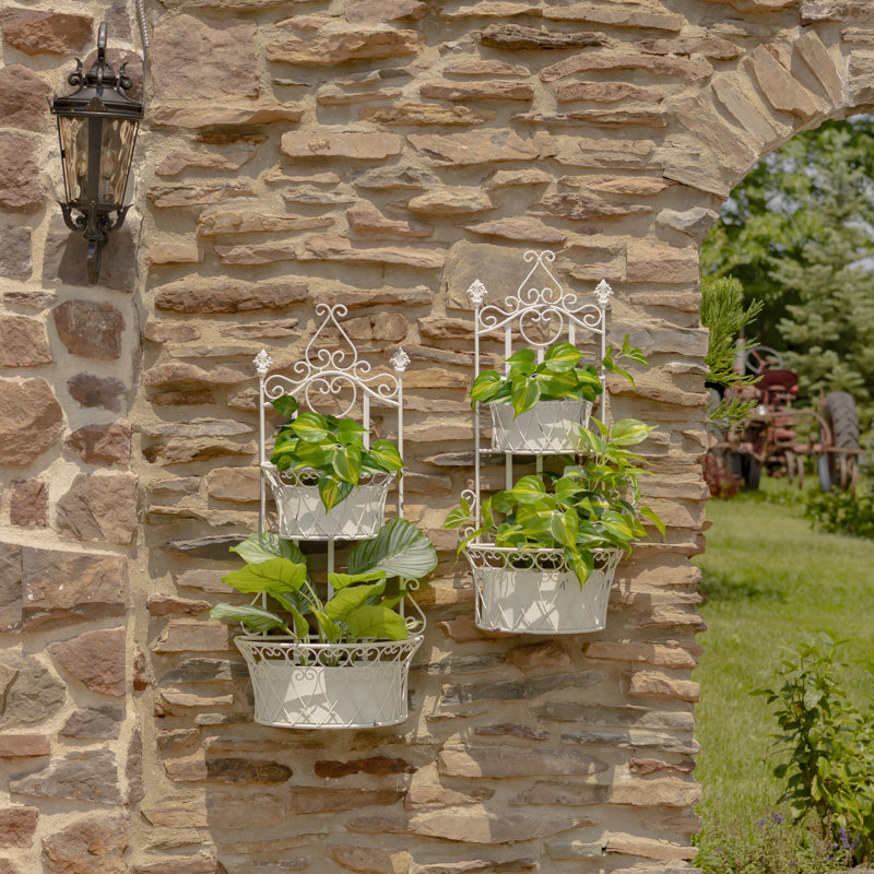 Goulds Iron Wall Planter, Antique White