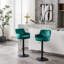 Bar Stools Set Of 2 - Adjustable Barstools With Back And Footrest, Counter Height Bar Chairs For Kitchen, Pub -Green