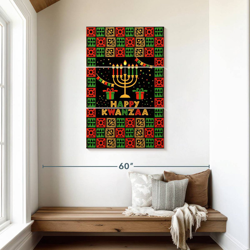 «Lelend Happy Kwanzaa Greeting», H 45 po x l 28 po