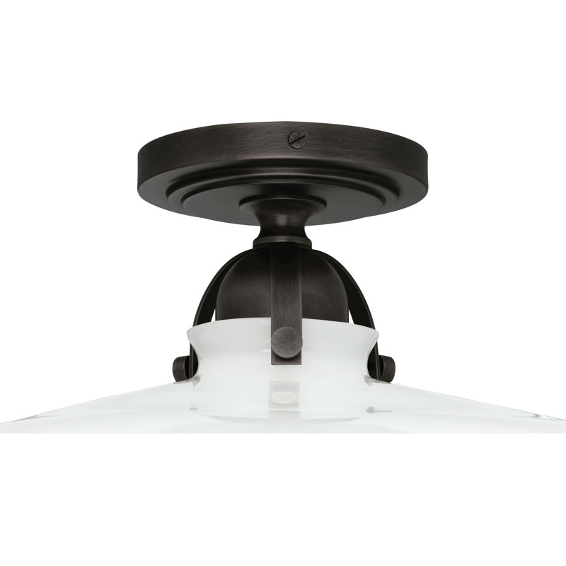 Rico Espinet Arial 1 - Light 16'' Simple Cone Semi Flush Mount, Deep Patina Bronze