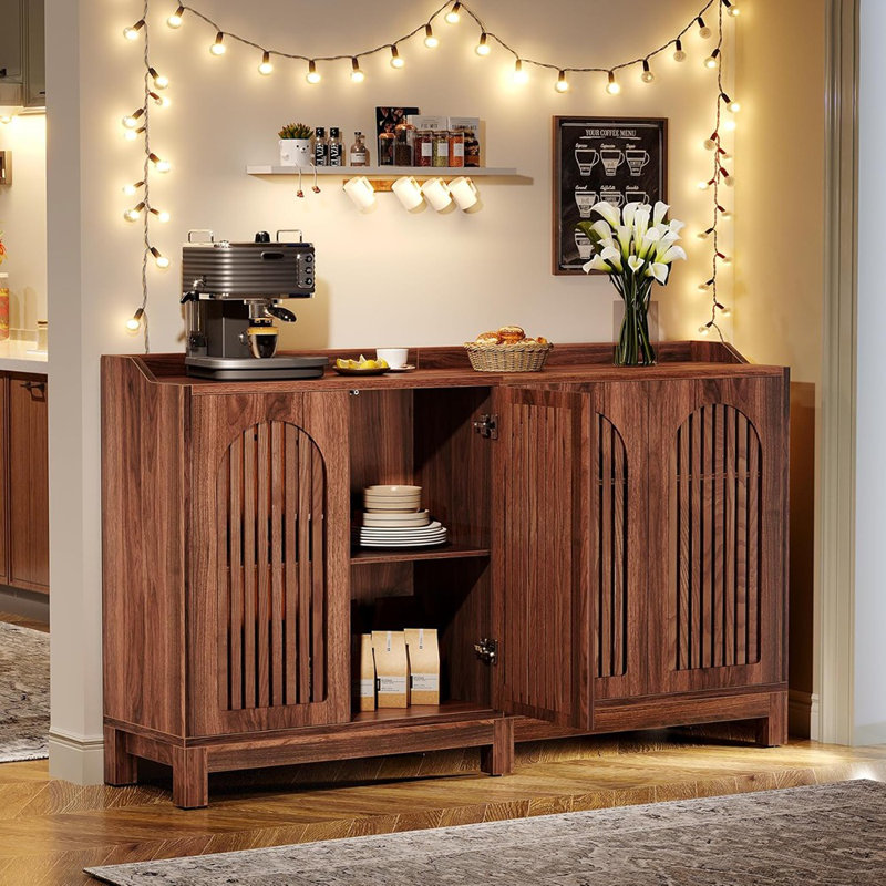 Buffet vintage avec tablette réglable, brun