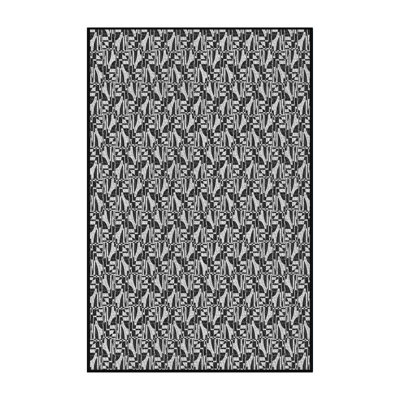 Tapis noir/blanc à motifs