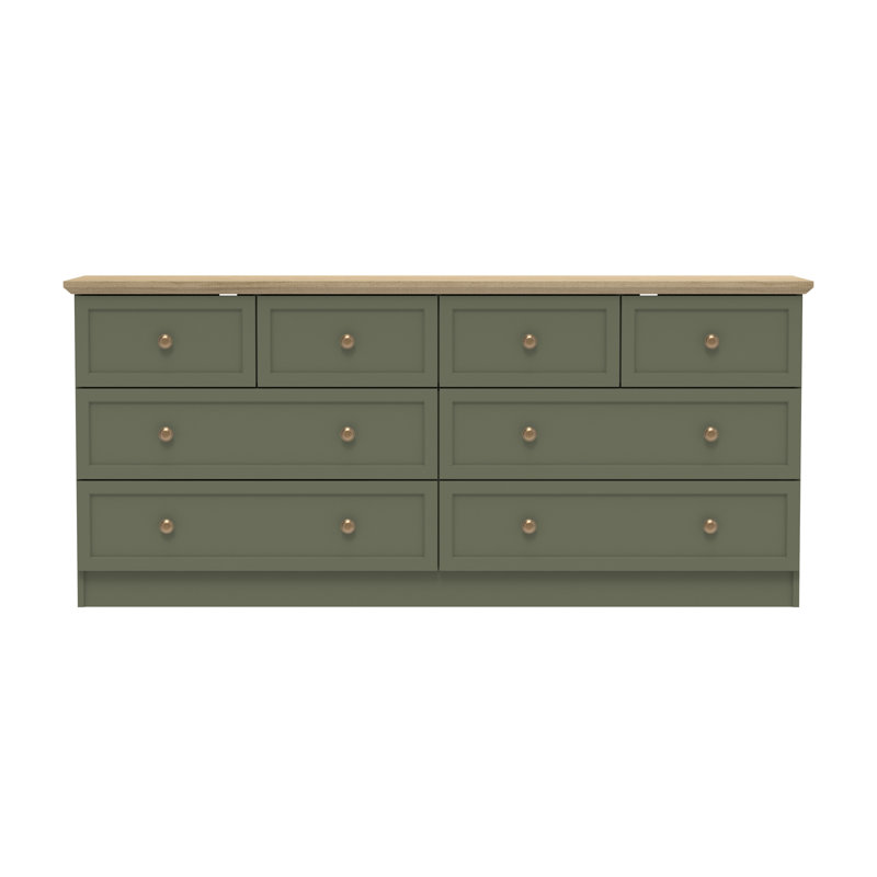 160 cm W Chest of 8 Drawers, Kale Green