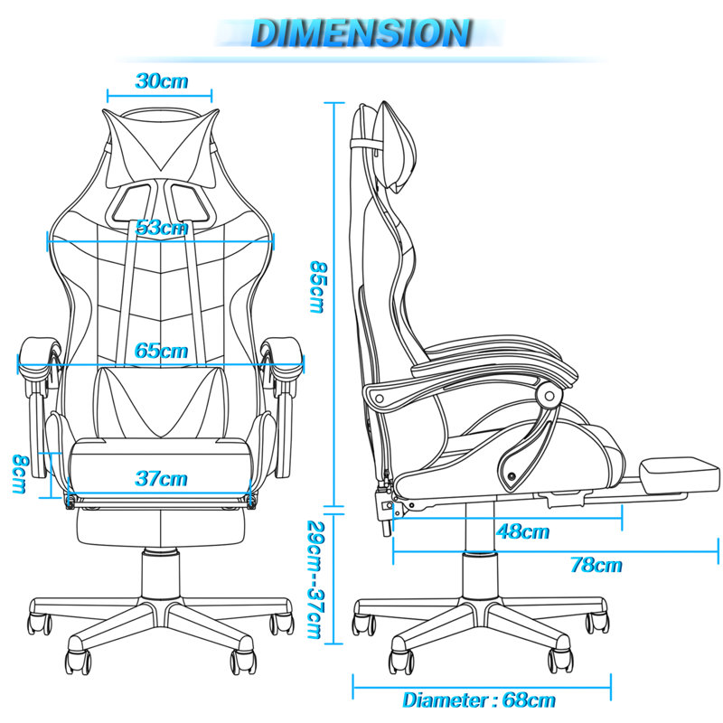 Fauteuil de jeu ergonomique pour adultes Soontrans, Rose