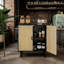 Buffet 31,5 "avec 2 portes et tablettes en rotin