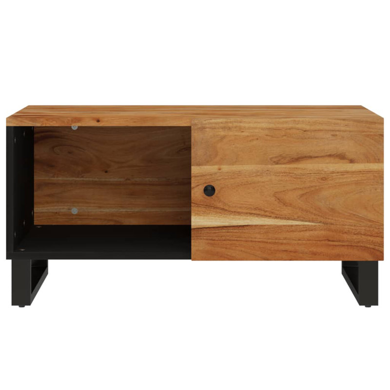 Table basse simple avec rangement Gwindolyn, Bois naturel