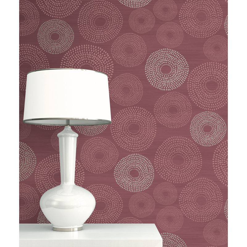 Dikili 10.05m x 53cm Wallpaper Roll, Dark Pink