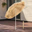 Parasol portatif de style Tiki et accessoires avec parasol de plage en polyester et sable