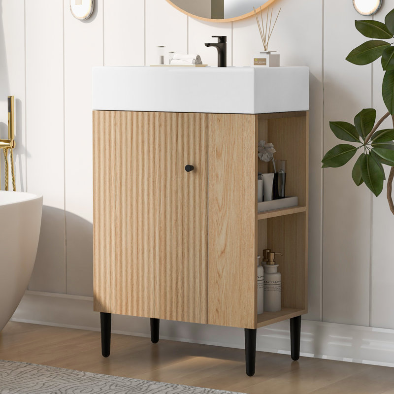 Meuble-lavabo en bois 21,6 po