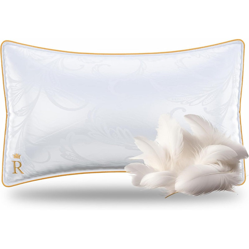 Plumes d'oie Royal et oreiller en duvet, lit blanc de qualité supérieure, Grand lit