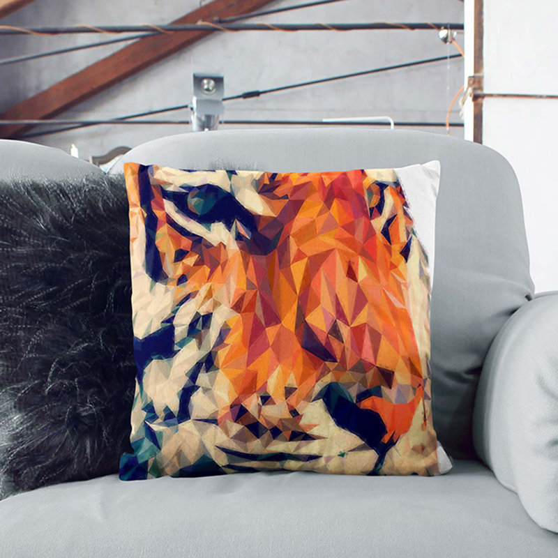 Animal Print Square Cushion, 55cm H x 55cm W x 20cm D