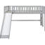 Lit mezzanine double pleine grandeur avec glissade, gris pour l'espace de chambre à coucher et délicieuse glissade-824199124-824199126