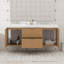 Meuble-lavabo double 59,3 po avec tiroirs divisés, meuble-lavabo mural moderne