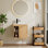 Petit meuble-lavabo mural 20 po avec lavabo intégré, robinet et drain