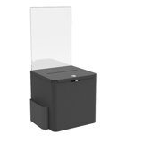 Locking Metal Ballot Box with 8.5" x 11" Acrylic Header, Wall or Countertop - Black