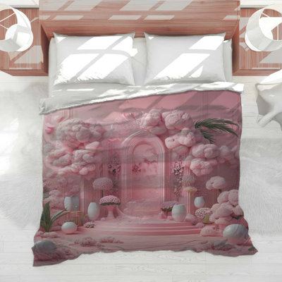Pink Floral Archway Comforter