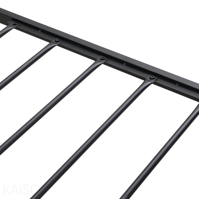 Structure de lit double avec tête de lit tapissier en bois, aucun sommier nécessaire, Lit double