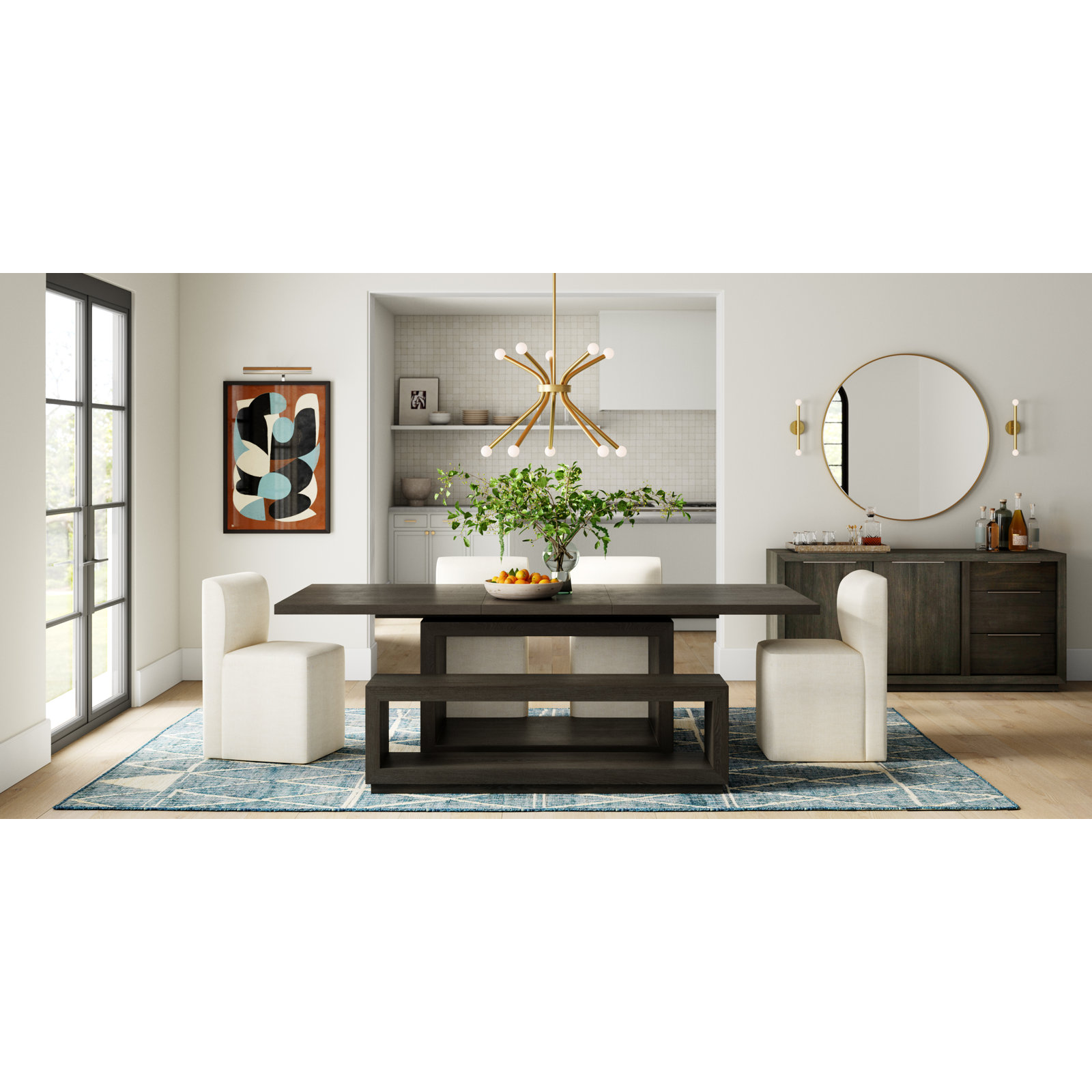 10 - Light Dimmable Sputnik Chandelier, Lacquered Brass