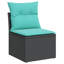  Ensemble de canapé de patio 14 pièces avec coussins en rotin de polyester noir
