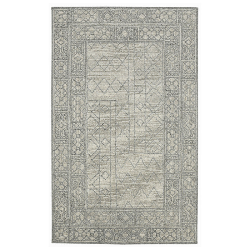 Wool Geometric Indoor Rug, Rectangle 5' x 8'