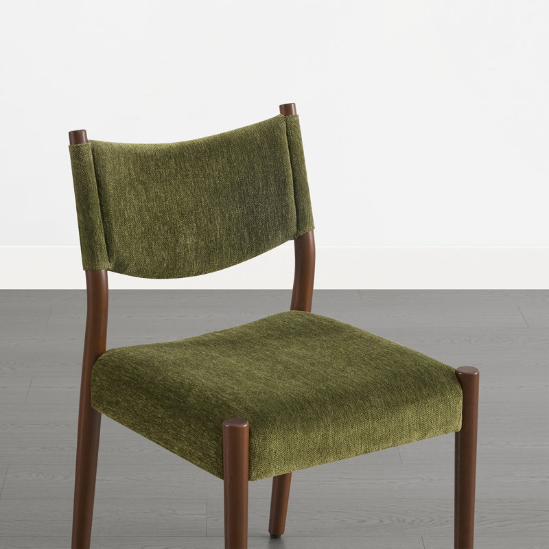 Chaises de salle à manger rembourrées, Vert mousse