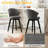 25" Counter Height Adjustable Bar Stools Set of 2, Chenille Upholstered Kitchen Island Chairs with Solid Wood Legs & Leveling Feet for Dining Room Home Pub-332158318