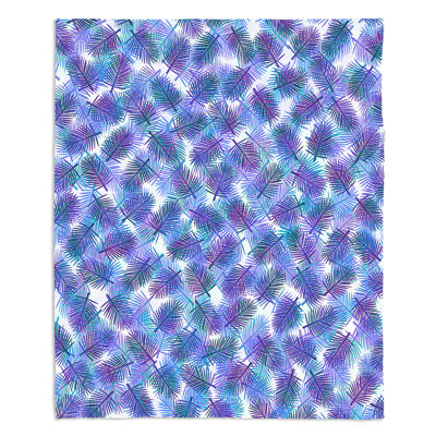 Couverture sherpa 3 doux palmiers tropical