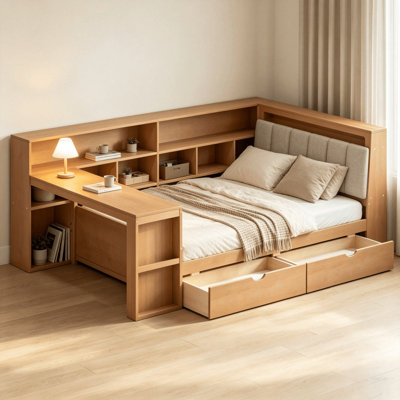 Upholstered Linen Daybed with Storage