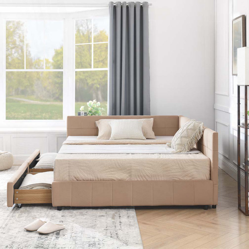Velvet Storage Daybed, Full, Pink