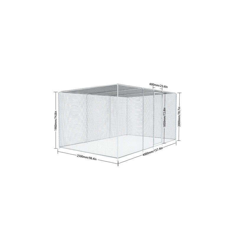 Poulailler et poulailler pour la cour, le filet, H 78,7 po x l 157,4 po x P 98,4 po