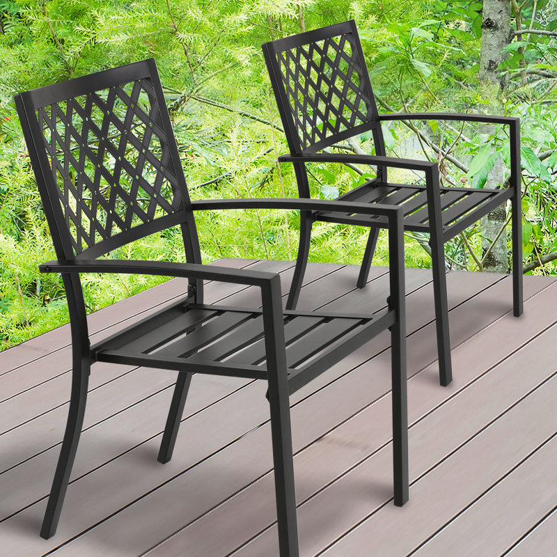 Chaises de patio en fer empilables Hughey 