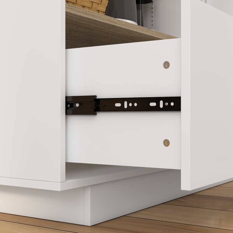 59'' Wide Kitchen Island With Strong Storage And Expandable Tabletop