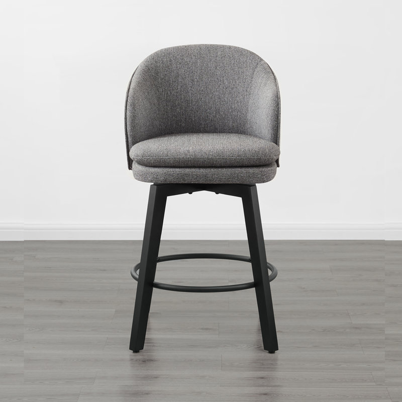 Meenakshi Swivel Bar Stools With Backs, 1, Dark Grey