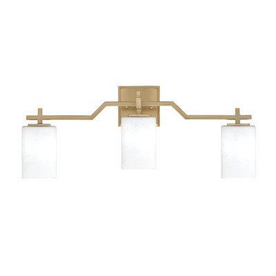 Barre de salle de bain Headland illustrée de verre mousseline blanc de 4 po