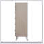 Commode de style transitionnel avec tiroirs en queue d'aronde anglaise, poignées en acrylique et tête de lit rembourrée au fini chêne naturel