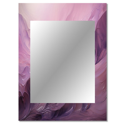 Tuba Terrain Mountainous Mauve VI - Liquid Ink Wall Mirror, Modern Decorative Mirror, Printed Metal Art