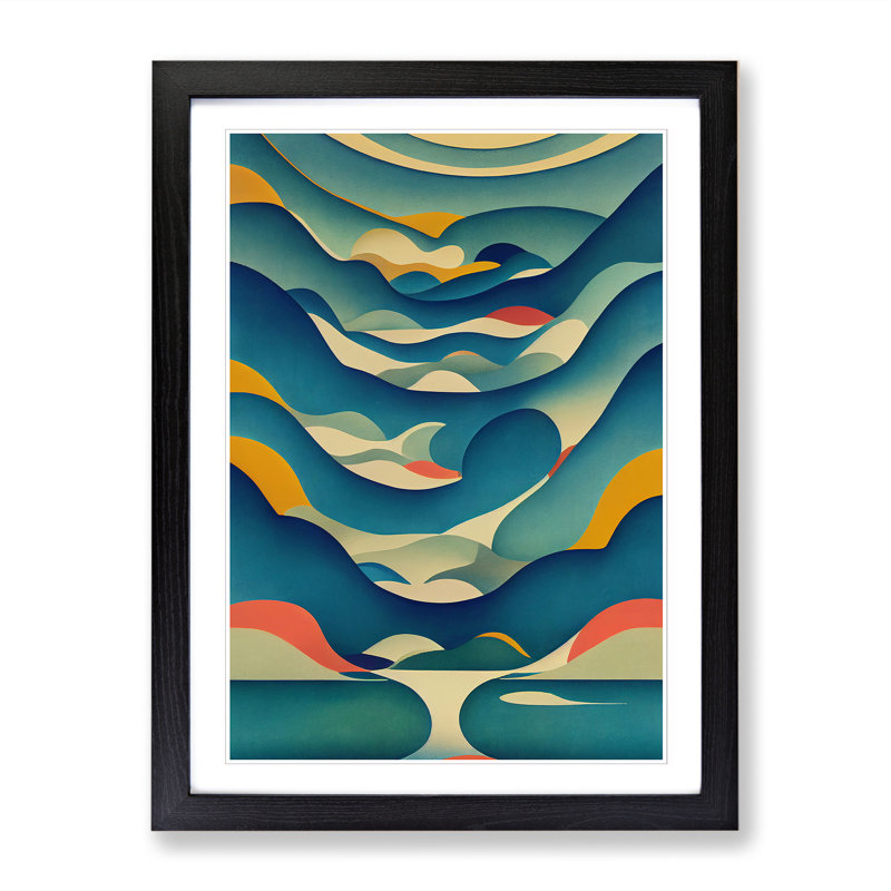 Stream Abstract Vol.1 - Single Picture Frame Print, 34cm H x 25cm W x 2cm D, Oak